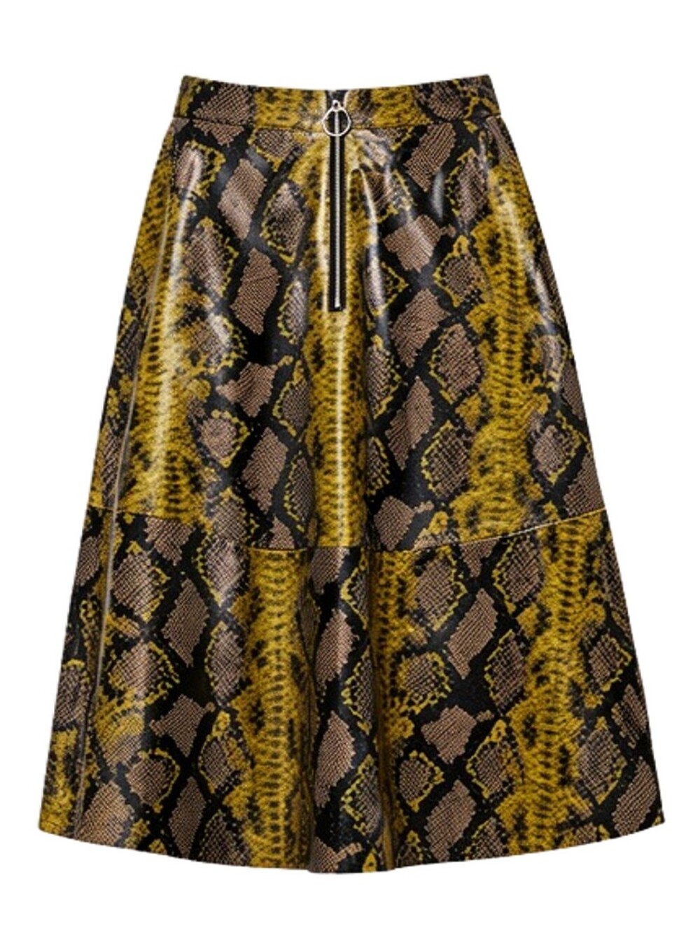 💛🩶🖤 2018 Viral ZARA Midi-Length Snakeskin Skirt (Size Small)